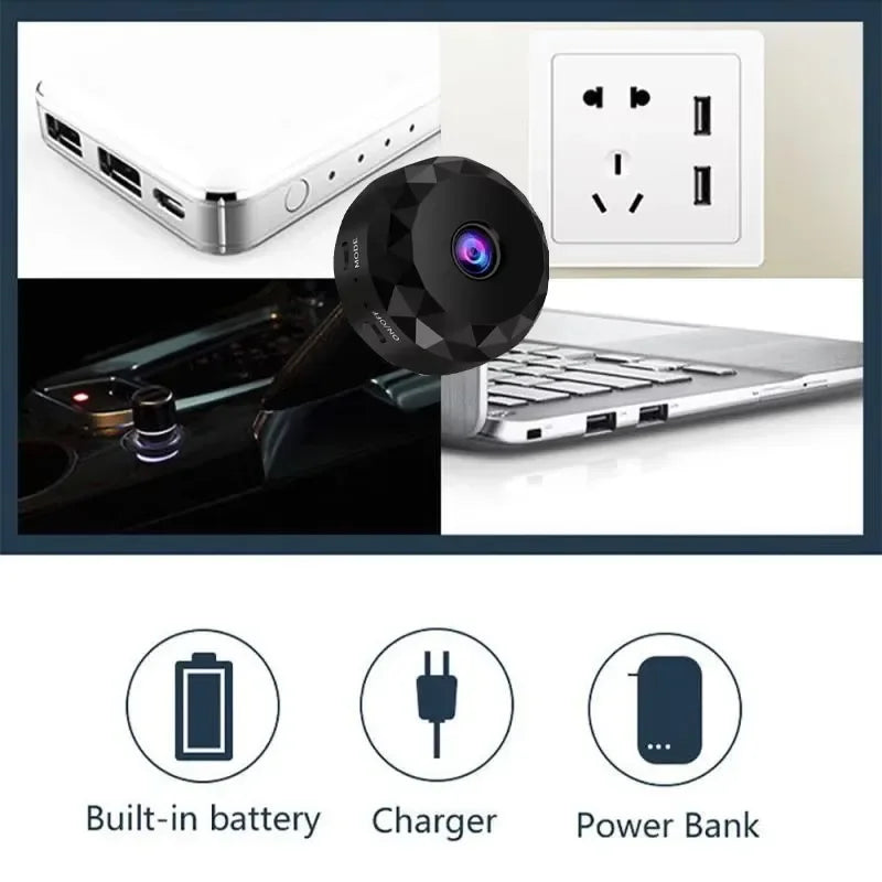 Mini Caméra De Sécurité Wi-Fi Grand Angle 1080P